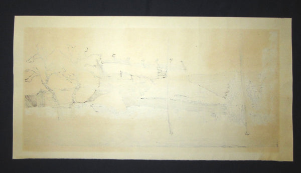 Huge Orig Japanese Woodblock Print PENCIL Sign Limit# Joshua Rome The Last Morning