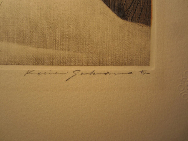 A Great Large Orig Japanese Mezzotint Print PENCIL SIGN LIMIT# Koichi Sakamoto Golden Sun
