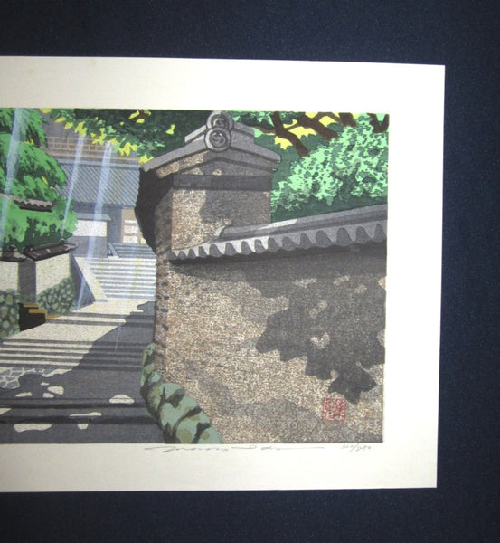 A HUGE Great Orig Japanese Woodblock Print Pencil Sign Limited#  Masado Ido Summer Green