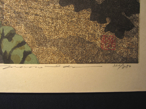 A HUGE Great Orig Japanese Woodblock Print Pencil Sign Limited#  Masado Ido Summer Green