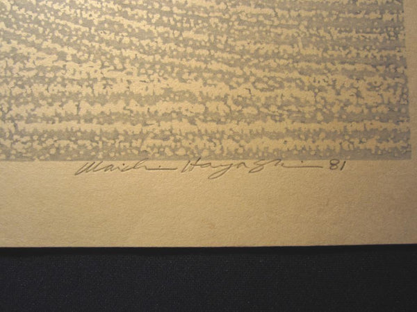 HUGE Orig Japanese Woodblock Print LIMIT# PENCIL SIGN Hayashi Waichi Courtyard Flower 1981