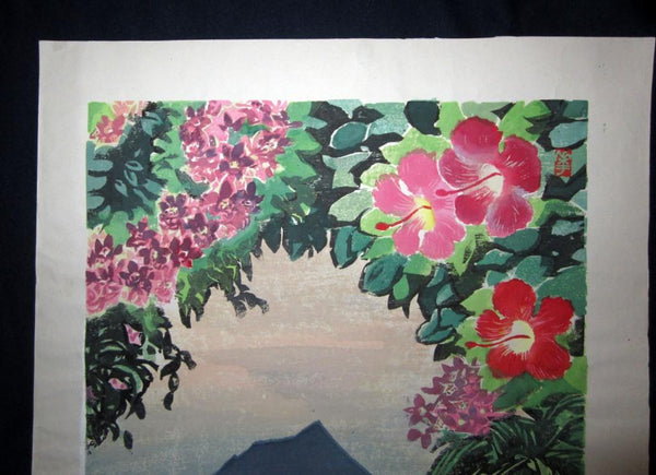 A Huge Orig Japanese woodblock Print Hashimoto Okiie Hawaii