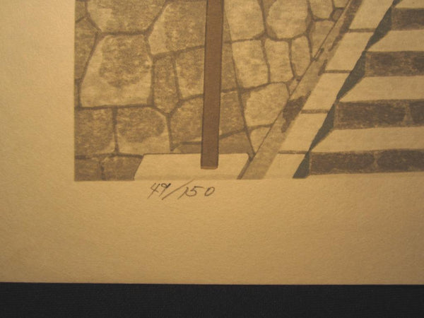 An Great Extra Large Orig Japanese Woodblock Print LIMIT# PENCIL Imai Takehisa Yoshimizu Anyoji Temple