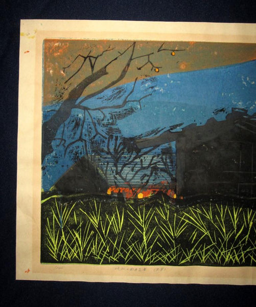 Extra Large Orig Japanese Woodblock Print Pencil-Signed Limit# K Katase Late Autumn High Land Kosuji