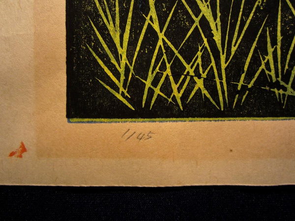 Extra Large Orig Japanese Woodblock Print Pencil-Signed Limit# K Katase Late Autumn High Land Kosuji