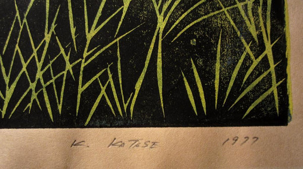Extra Large Orig Japanese Woodblock Print Pencil-Signed Limit# K Katase Late Autumn High Land Kosuji