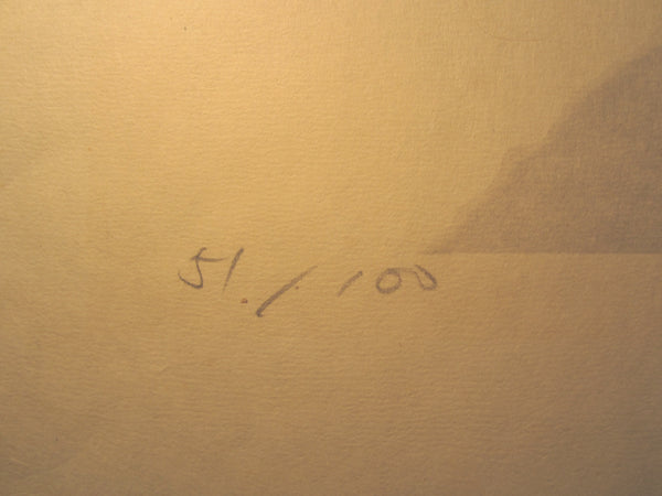 A Great Huge Orig Japanese Woodblock Print Junichiro Sekino LIMIT NUMBER Obanazawa Snow WATER MARK