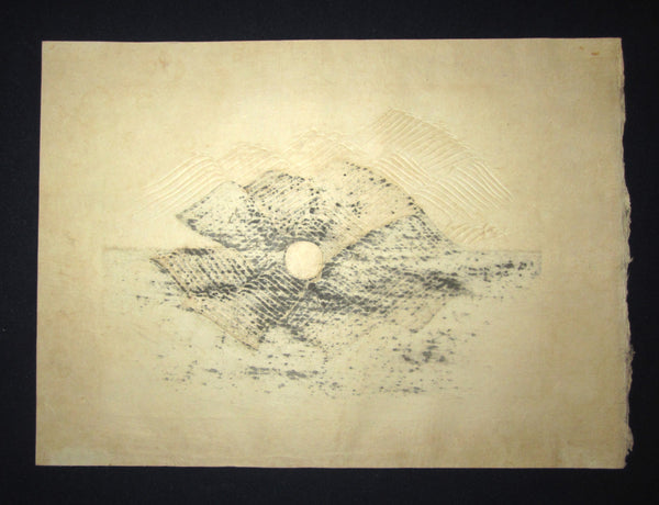 A Great Orig Japanese Woodblock Print Limit# PENCIL Reika Iwami Wave 1972