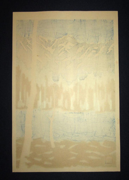 An Orig Japanese Woodblock Scenery Watanabe 1960s