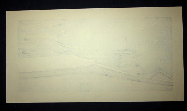 A HUGE Great Orig Japanese Woodblock Print Pencil Sign Limited# Masao Ido Snow Winter Moon Night