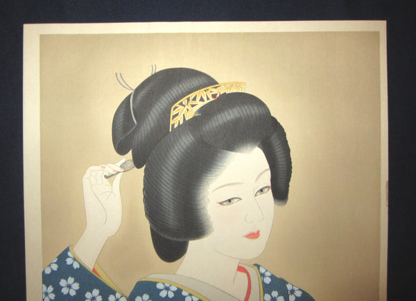 A HUGE Orig Japanese Woodblock Print, LIMIT# PENCIL Sgn Ishida Waka Shallow Spring