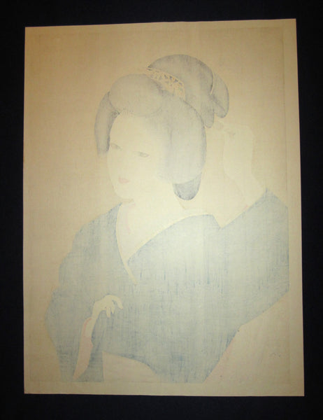 A HUGE Orig Japanese Woodblock Print, LIMIT# PENCIL Sgn Ishida Waka Shallow Spring