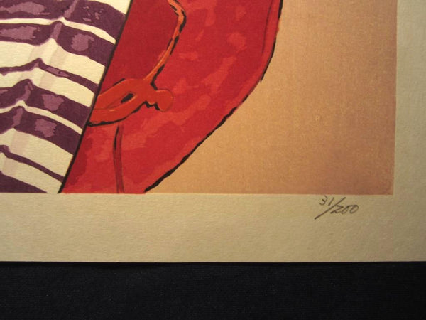 A Great Huge Orig Japanese Woodblock Print Limit# Pencil Takasawa Keiichi Fingernail