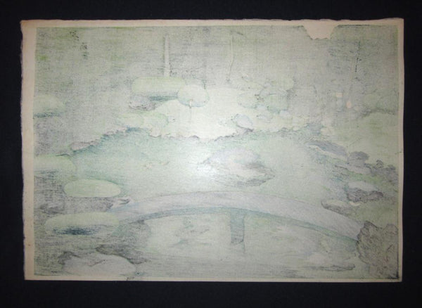 A Great Orig Japanese Woodblock Print Ohno Bafuku Shoren-in Garden Kyoto Printmaker 1950 ORIGINAL EDITION