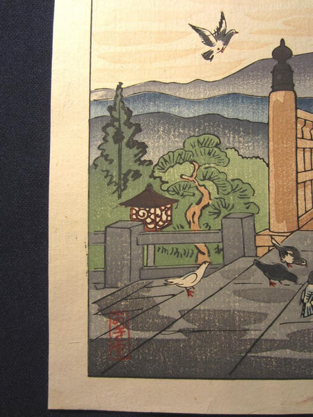 A Great Orig Japanese Woodblock Print Kagiya Nara Nigatsudo 1930s