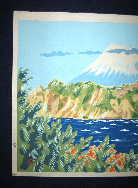 Orig Japanese Woodblock Print Limit Number ORIGINAL EDITION Tokuriki Tomikichiro Uchida Printmaker West Izu Coast New Fuji Thirsty-six Views 1973