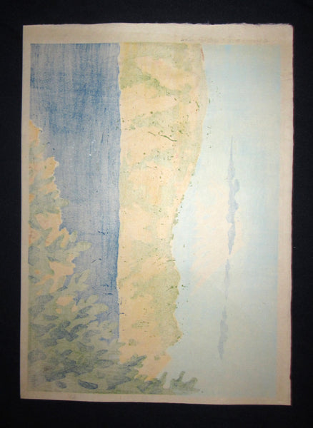 Orig Japanese Woodblock Print Limit Number ORIGINAL EDITION Tokuriki Tomikichiro Uchida Printmaker West Izu Coast New Fuji Thirsty-six Views 1973