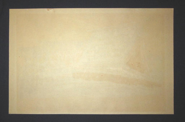 A Extra Large Orig Japanese Woodblock Print PENCIL Sign LIMIT# Kan Kawada Baiqingfeng Village Wall II 1971