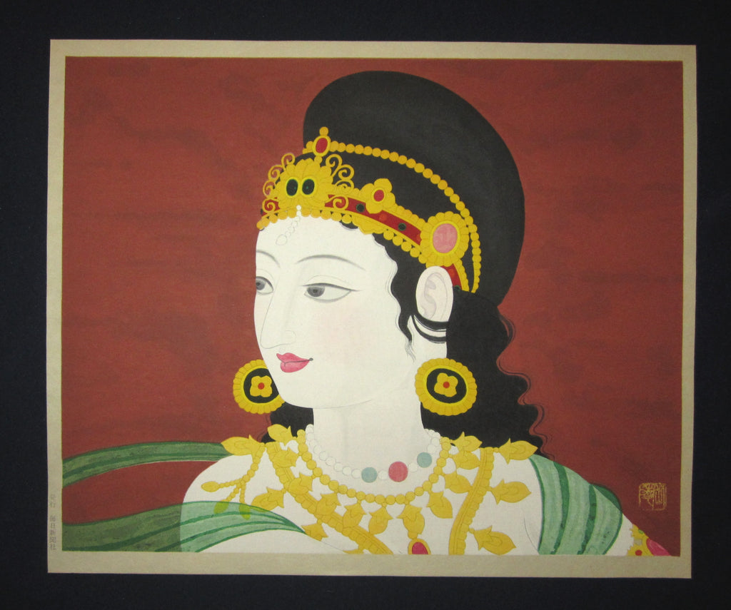 A Great Orig Japanese Woodblock Nakamura Gakuryo woodblock Dancing Maiko
