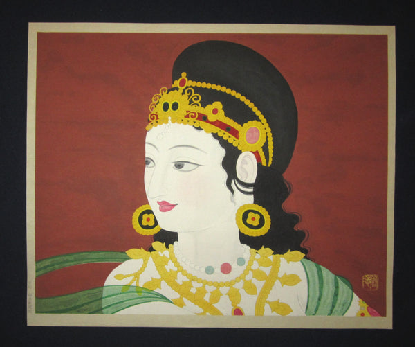 A Great Orig Japanese Woodblock Nakamura Gakuryo woodblock Dancing Maiko