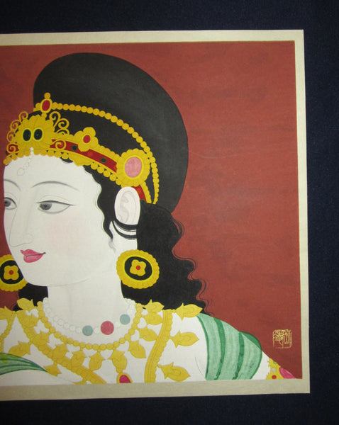 A Great Orig Japanese Woodblock Nakamura Gakuryo woodblock Dancing Maiko