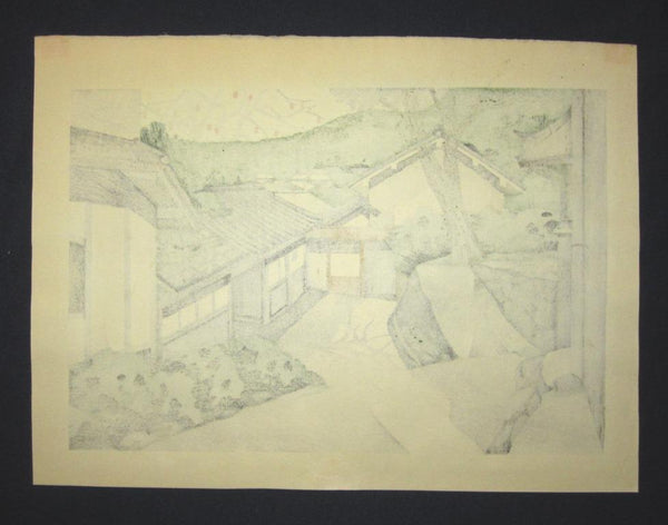 A Great Orig Japanese Woodblock Print Pencil Sign Limited# Masao Ido Bird Alley Autumn 1985