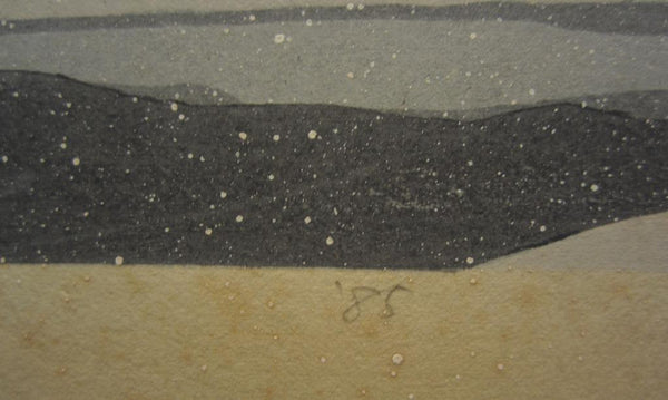A Great Orig Japanese Woodblock Print Pencil Sign Limited# Masao Ido Bird Alley Winter 1985