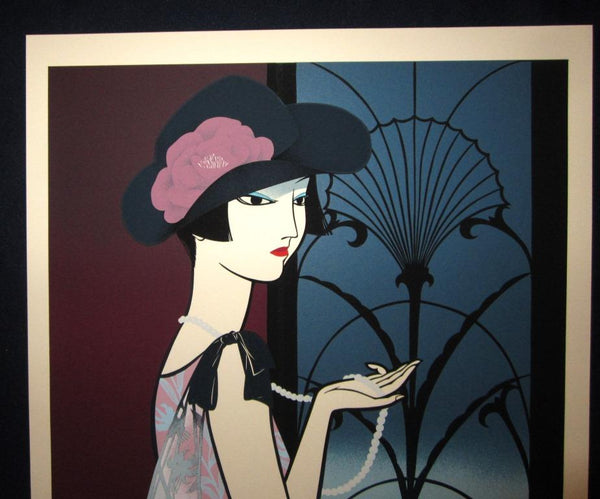 A Huge Orig Japanese Woodblock Print Miyata Masayuki LIMIT # PENCIL Sign Ginza Woman (2)