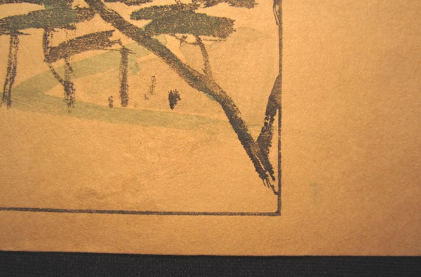 A Great Orig Japanese Woodblock Print Rinsaku Akamatsu Number #1 View Osaka Castle from the Series of 24 Views of Osaka Showa 22 1947