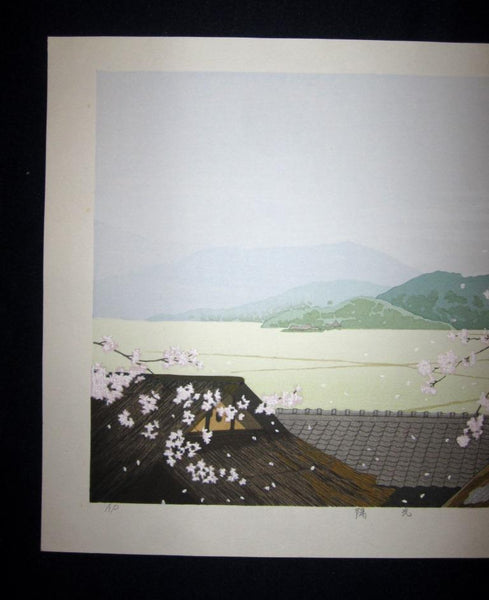 A Great Orig Japanese Woodblock Print Seiji Sano Spring Sunshine Four Seasons
