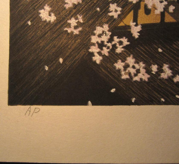 A Great Orig Japanese Woodblock Print Seiji Sano Spring Sunshine Four Seasons