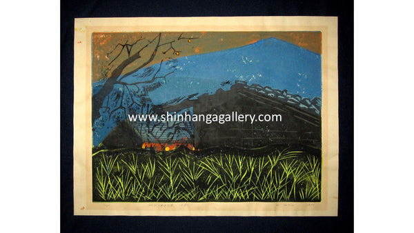 Extra Large Orig Japanese Woodblock Print Pencil-Signed Limit# K Katase Late Autumn High Land Kosuji