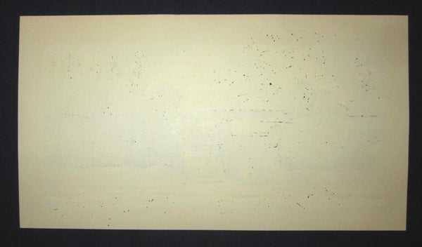 A Great HUGE Orig Japanese Woodblock Print Pencil Sign Limited# Masao Ido White Snow Winter