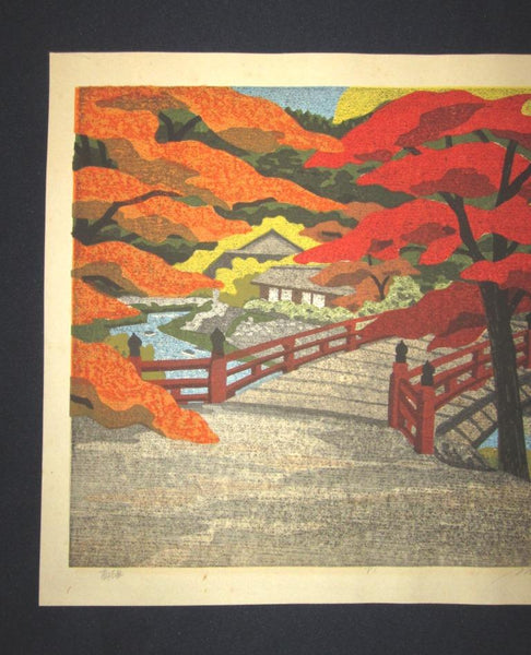 A Great Orig Japanese Woodblock Print Pencil Sign Limited# Masao Ido Kyoto Takao Sentiment (2)