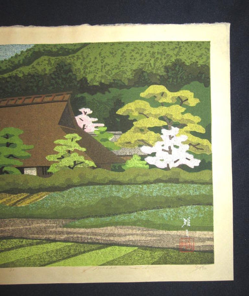 A Great Orig Japanese Woodblock Print Pencil Sign Limited# Masao Ido Sagano Village Kyoto Sentiment (3)