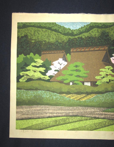 A Great Orig Japanese Woodblock Print Pencil Sign Limited# Masao Ido Sagano Village Kyoto Sentiment (3)
