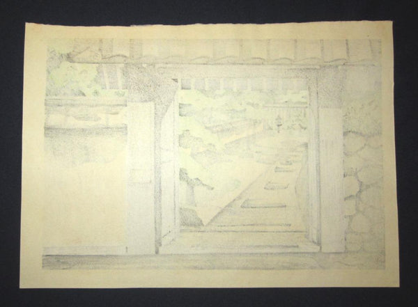 A Great Orig Japanese Woodblock Print Pencil Sign Limited# Masao Ido Kozan-Ji Temple Kyoto Sentiment (5)