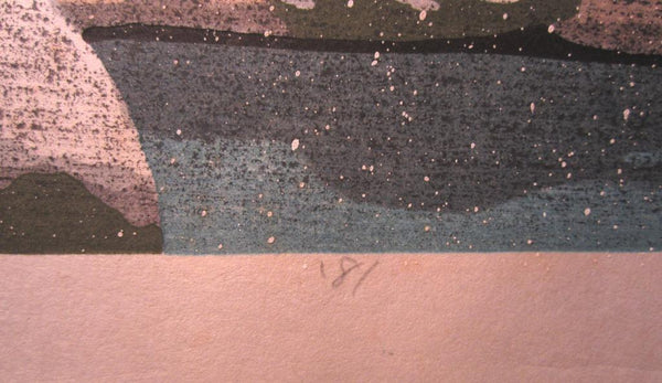 A Great Orig Japanese Woodblock Print Pencil Sign Limited# Masao Ido Temple Winter Kyoto Sentiment (6)