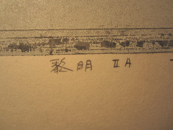 A Huge Orig Japanese Woodblock Print Pencil-Signed Limit# Fujita Fumio Twilight II A 1990