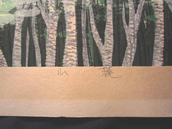 A HUGE Orig Japanese Woodblock Print LIMIT# PENCIL SIGN Hayashi Waichi Mountain Hills