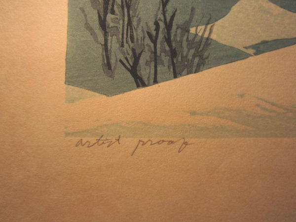 A HUGE Orig Japanese Woodblock Print LIMIT# PENCIL SIGN Hayashi Waichi Camellia 1980