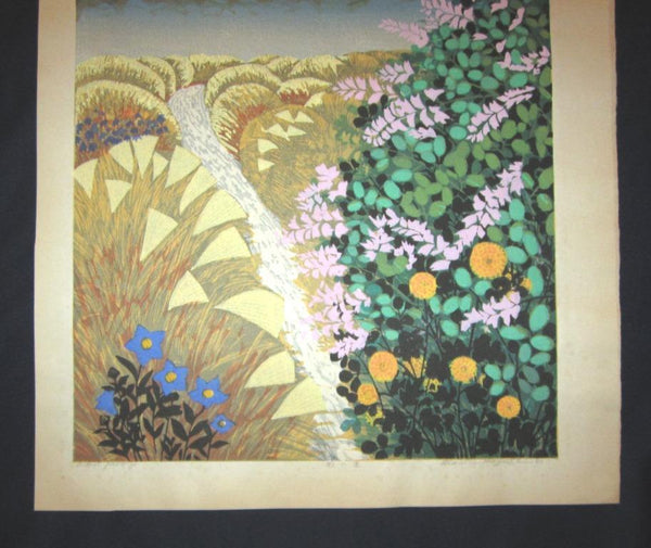 A HUGE Orig Japanese Woodblock Print LIMIT# PENCIL SIGN Hayashi Waichi Reed Trail 1980