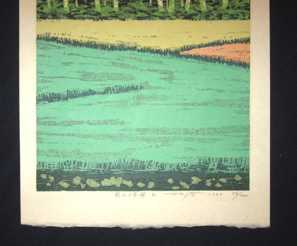 A Great Orig Japanese Woodblock Print Pencil-Signed Limit# Fujita Fumio Sprouting Season B