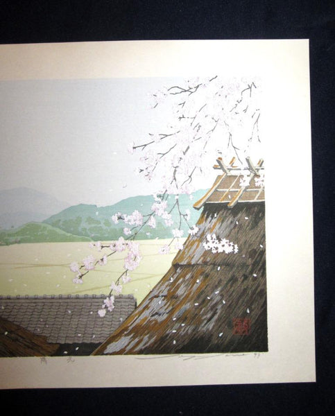 A Great Orig Japanese Woodblock Print Seiji Sano Spring Sunshine Four Seasons 1997 (2)