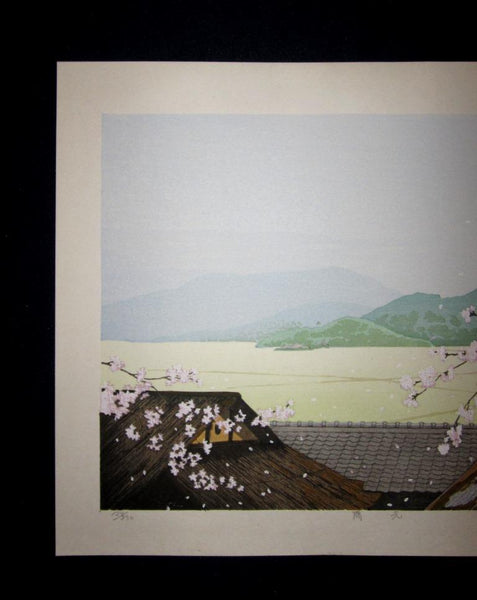 A Great Orig Japanese Woodblock Print Seiji Sano Spring Sunshine Four Seasons 1997 (2)