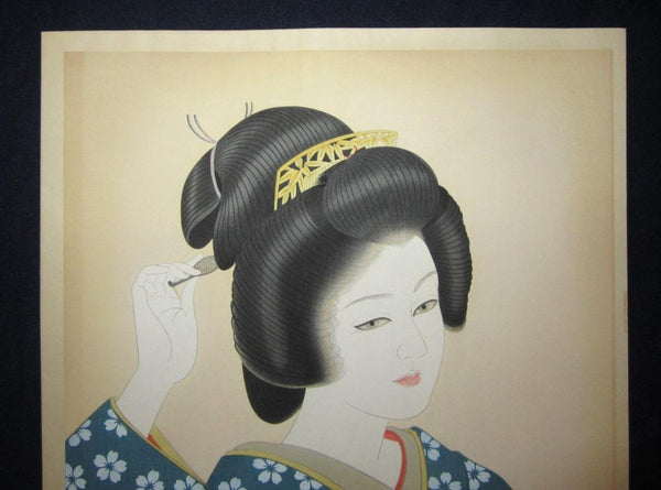 A HUGE Orig Japanese Woodblock Print, LIMIT# PENCIL Sgn Ishida Waka Shallow Spring