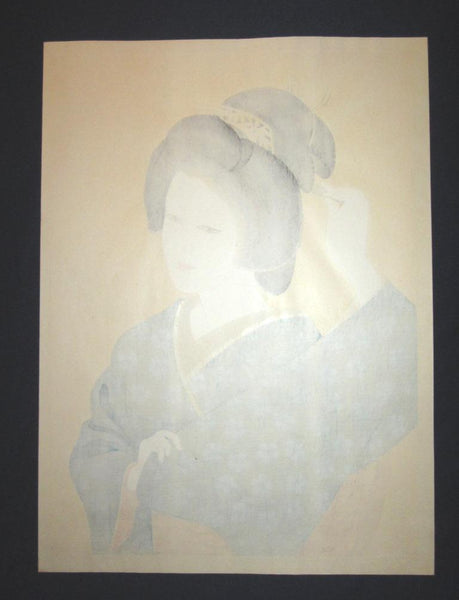 A HUGE Orig Japanese Woodblock Print, LIMIT# PENCIL Sgn Ishida Waka Shallow Spring