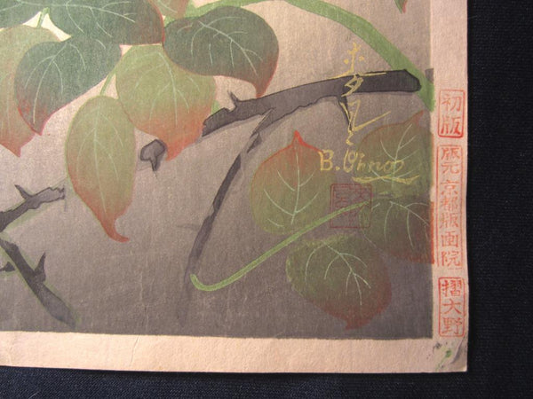 A Great Orig Japanese Woodblock Print Ohno Bafuku Rose Kyoto Printmaker 1950 ORIGINAL EDITION