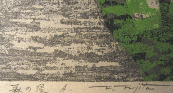 A Huge Orig Japanese Woodblock Print Pencil-Signed Limit# Fujita Fumio Forest Trail A 1992 (2)