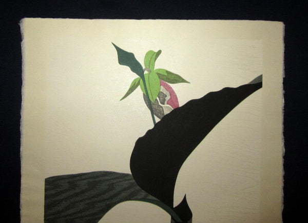 A Huge Orig Japanese Woodblock Print Limit Number PENCIL Sign Kiyoshi Saito Fan Dance (1) 1990.